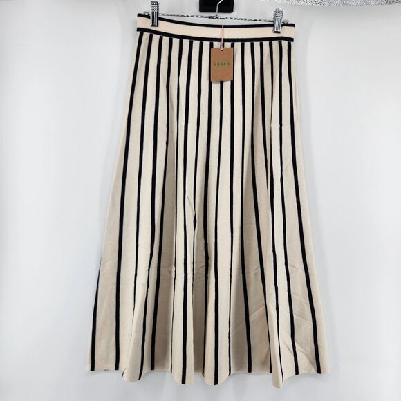 Boden Dresses & Skirts - Boden US6 Ivory Stripe Liz Knitted Midi Skirt NWT